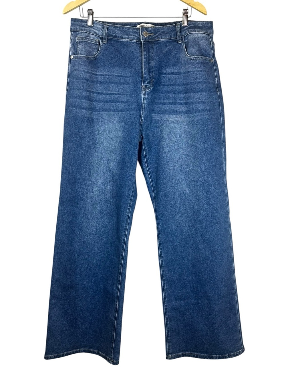KATCH ME Women's 3XL Classic High-Rise Wide Leg Women’s Stretch Blue Jeans